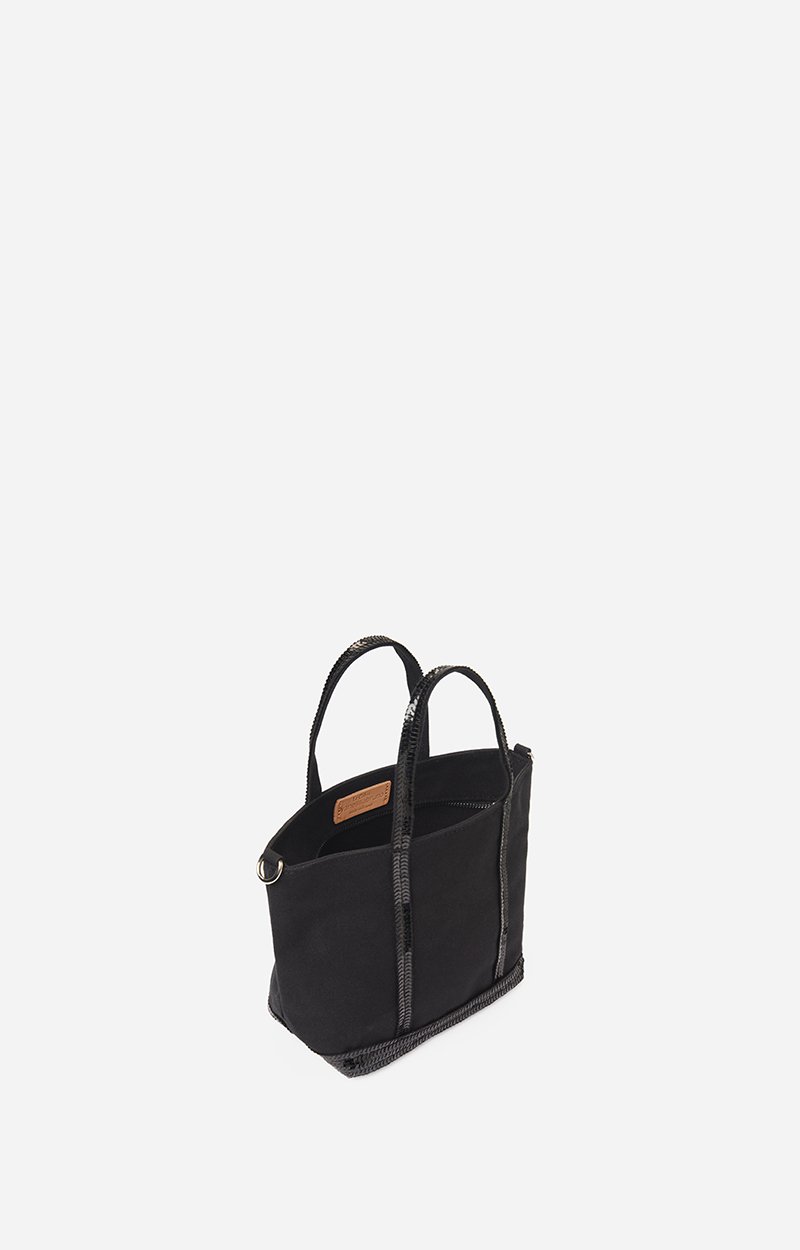 Canvas XS Zipped Cabas Tote Hand or crossbody carry, zip closure Black Vanessa Bruno
