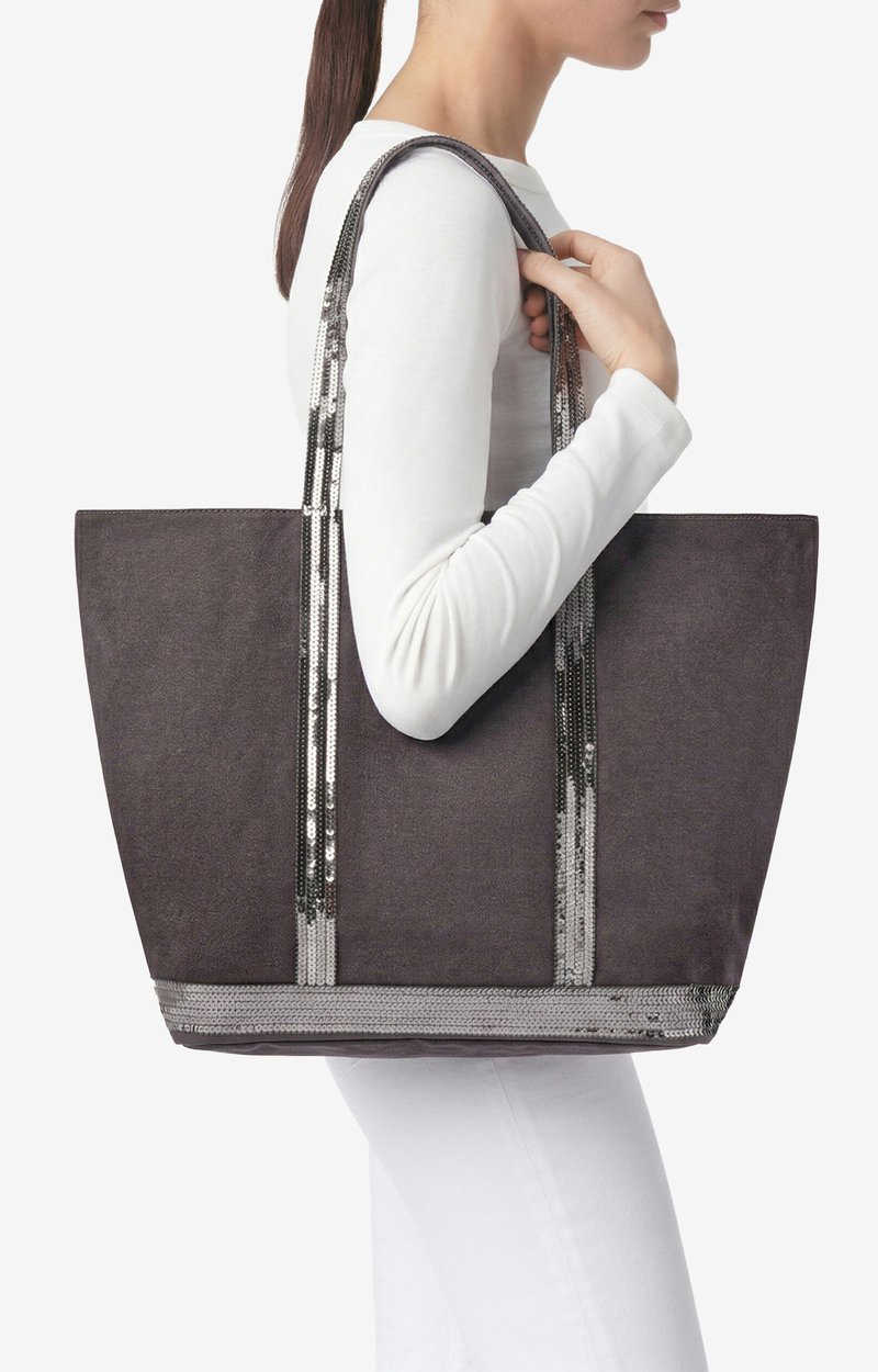 Canvas L Zipped Cabas Tote Shoulder carry, zip closure ANTHRACITE Vanessa Bruno