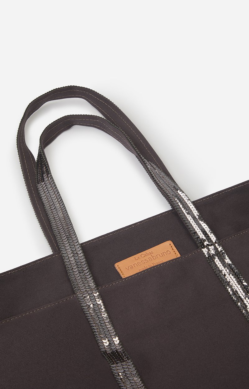 Canvas L Zipped Cabas Tote Shoulder carry, zip closure ANTHRACITE Vanessa Bruno
