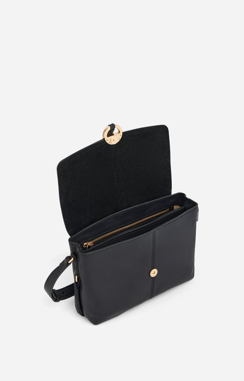 Small Leather Othilia Bag Smooth lambskin, double flap Black Vanessa Bruno