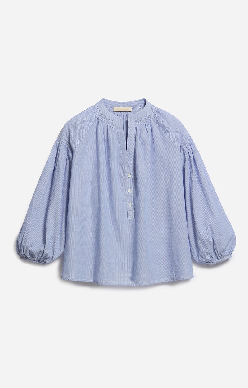 Nipoa Blouse 100% Cotton WHITE / BLUE Vanessa Bruno