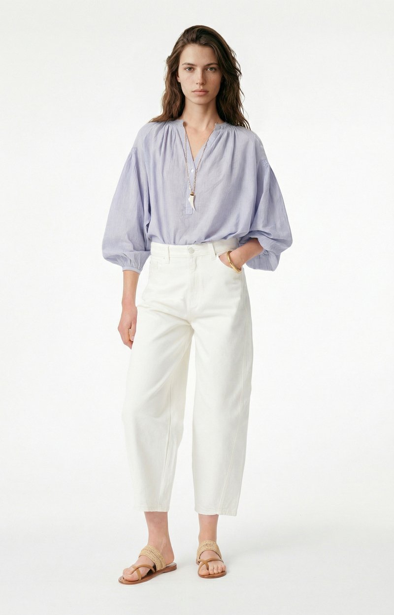 Nipoa Blouse 100% Cotton WHITE / BLUE Vanessa Bruno
