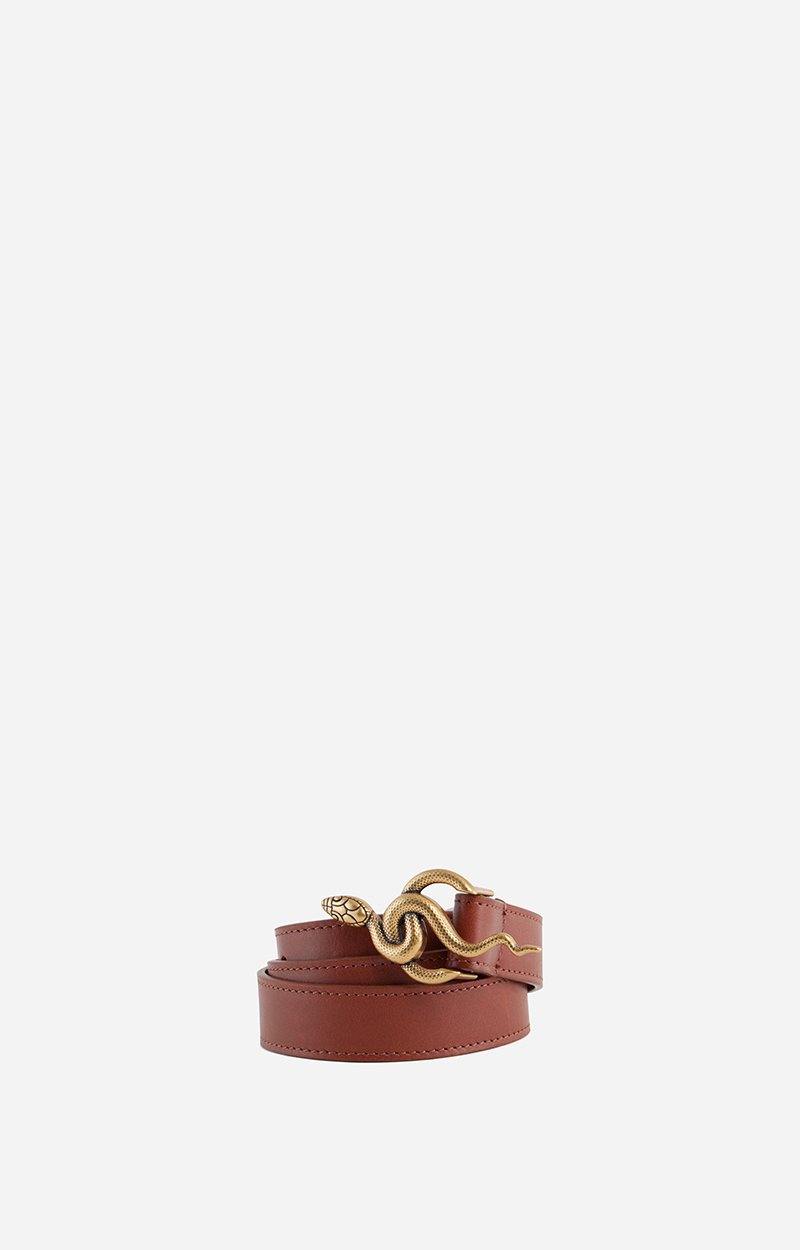 Brown Cl&eacute;o Leather Belt 25Mm Smooth Leather COGNAC Vanessa Bruno