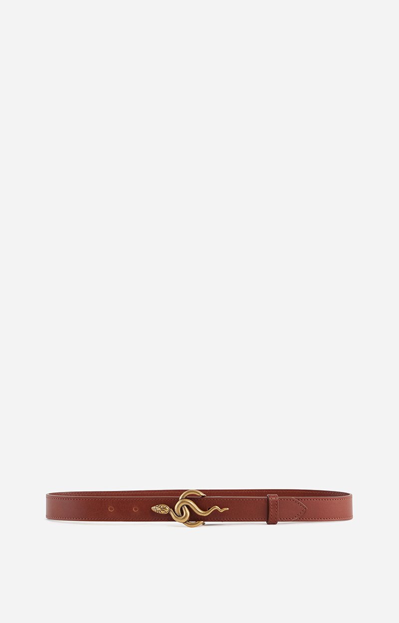 Brown Cl&eacute;o Leather Belt 25Mm Smooth Leather COGNAC Vanessa Bruno