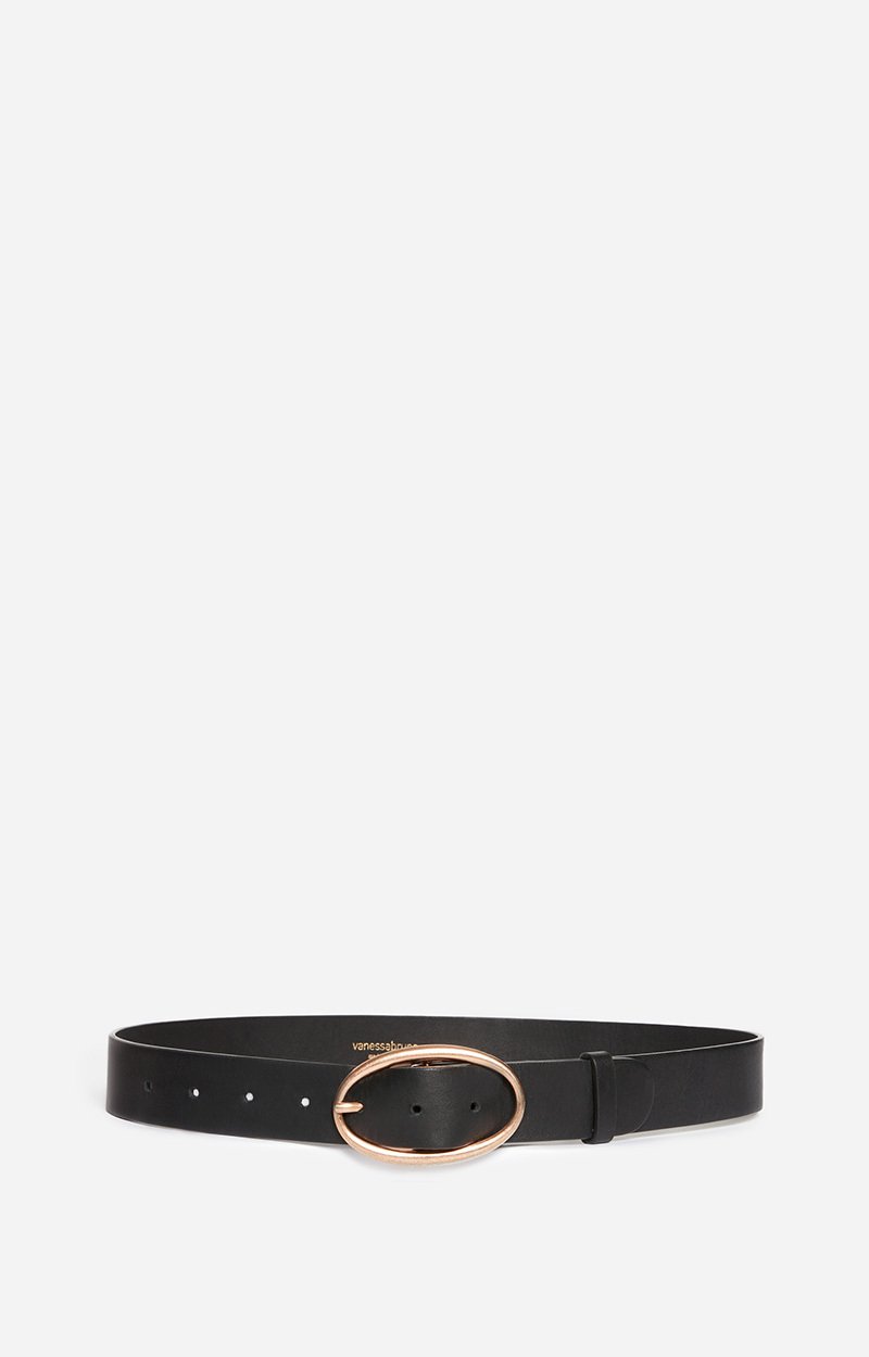 Black Iris Leather Belt 35Mm Smooth Black Vanessa Bruno