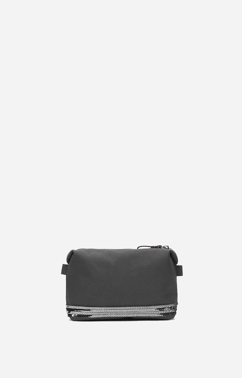 Canvas Small  Zipped Clutch Canvas & Sequins ANTHRACITE Vanessa Bruno