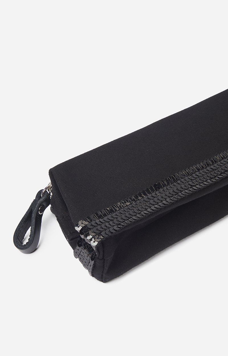 Canvas Pencil Case Canvas & Sequins Black Vanessa Bruno