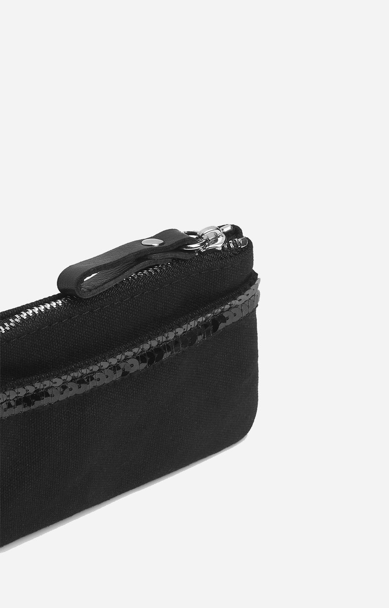 Canvas Coin Purse Canvas & Sequins Black Vanessa Bruno