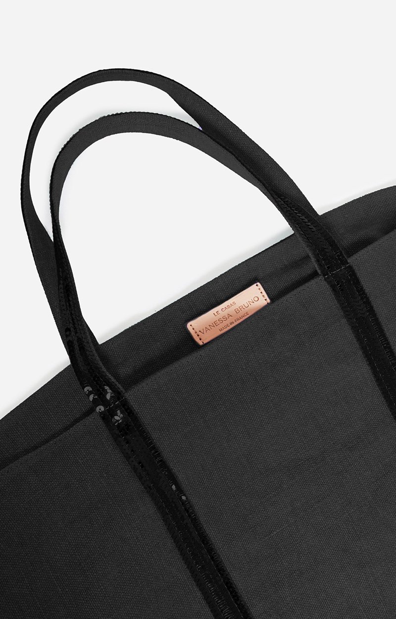 Linen XL Cabas Tote Hand Carry Bag Black Vanessa Bruno