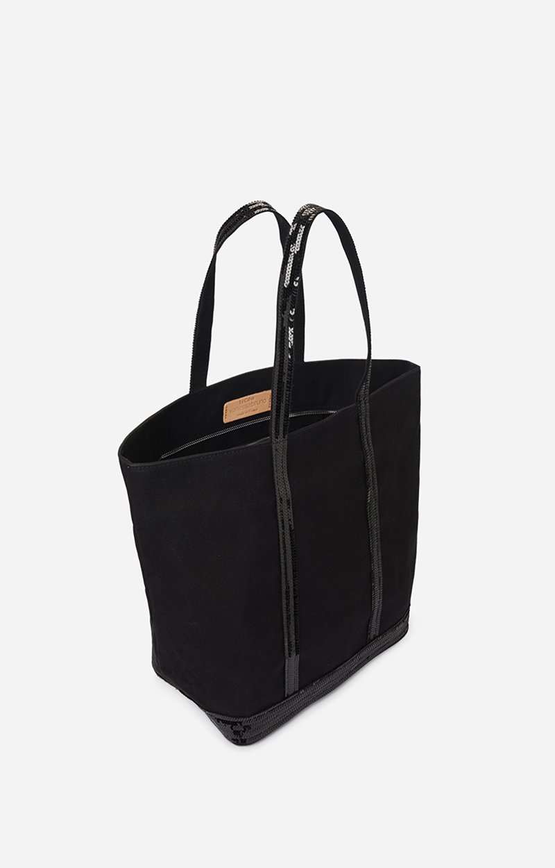 Canvas L Zipped Cabas Tote Shoulder carry, zip closure Black Vanessa Bruno