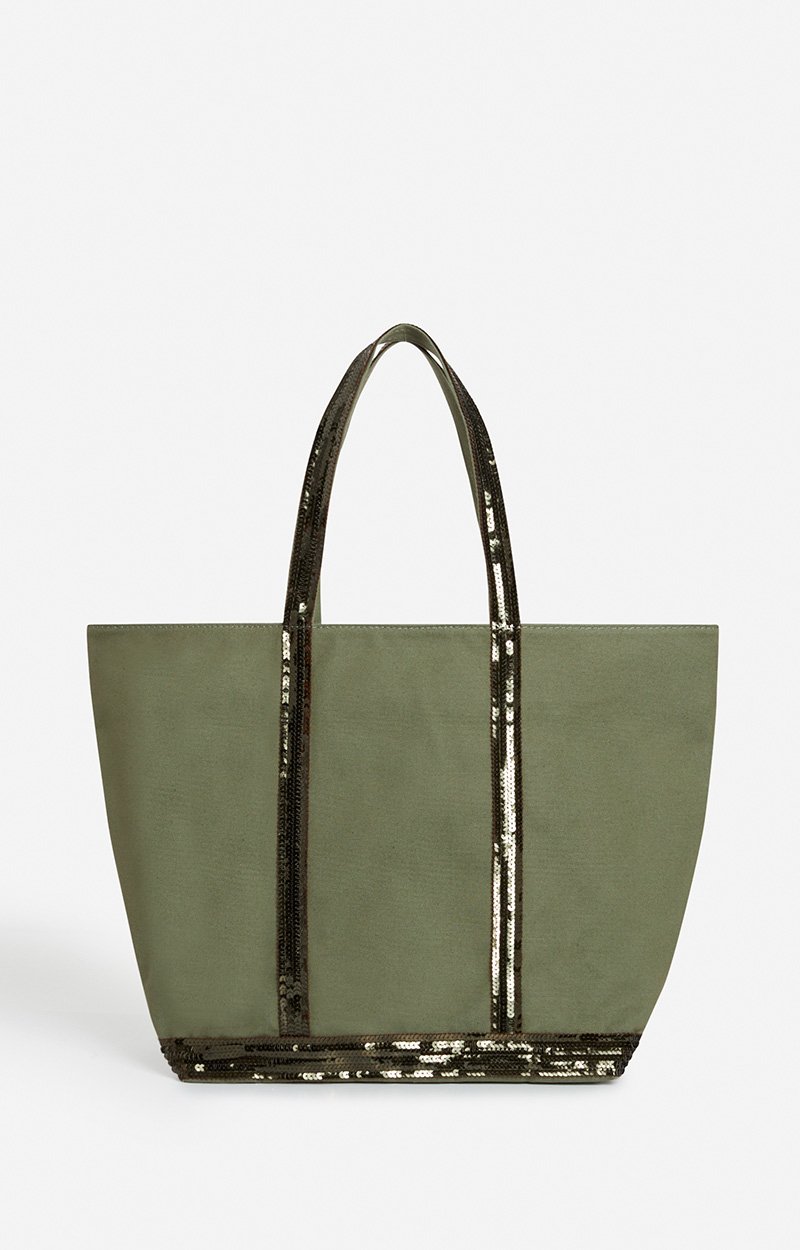 Canvas L Zipped Cabas Tote Shoulder carry, zip closure CLOVER Vanessa Bruno