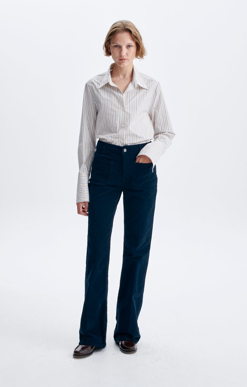 Dompay Flare Pants Corduroy Navy Blue Vanessa Bruno
