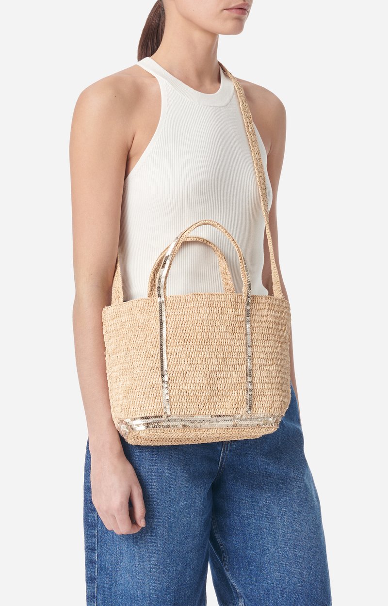 Raffia S Cabas Tote Hand or crossbody carry GOLD Vanessa Bruno