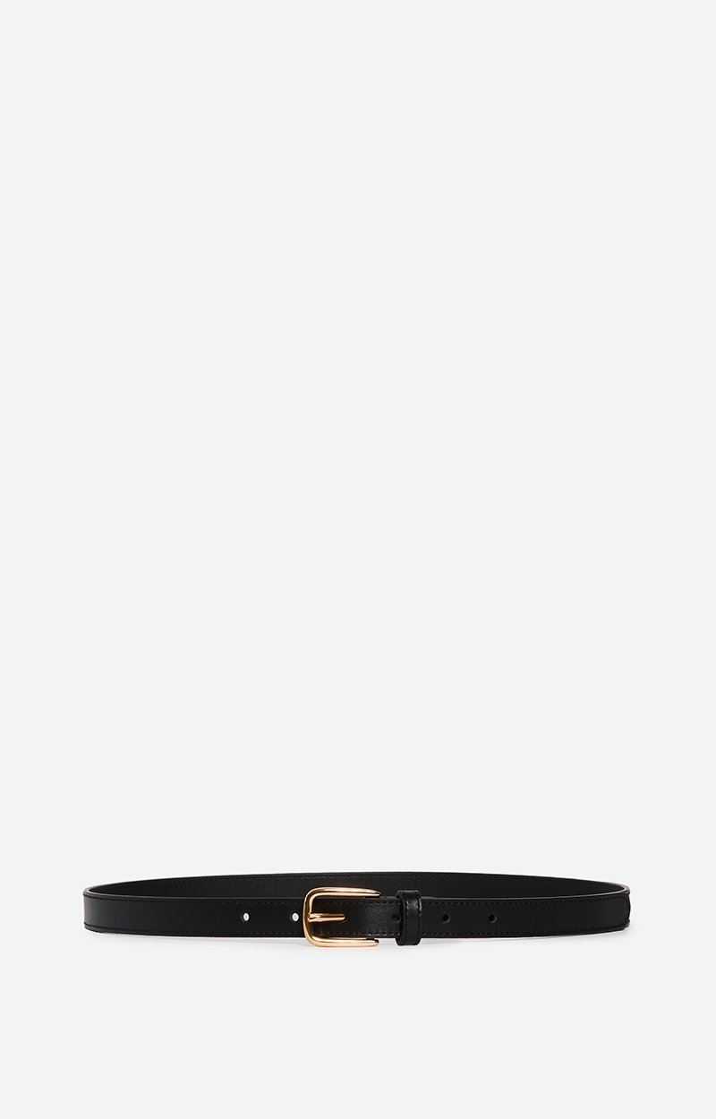 Black Smooth Leather Belt 20Mm Cowhide Leather Black Vanessa Bruno