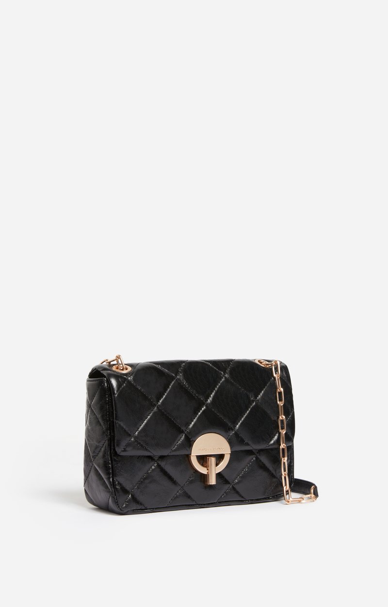 Large Cracked Leather Moon Bag Quilted crackled leather, made in Italy Black Vanessa Bruno