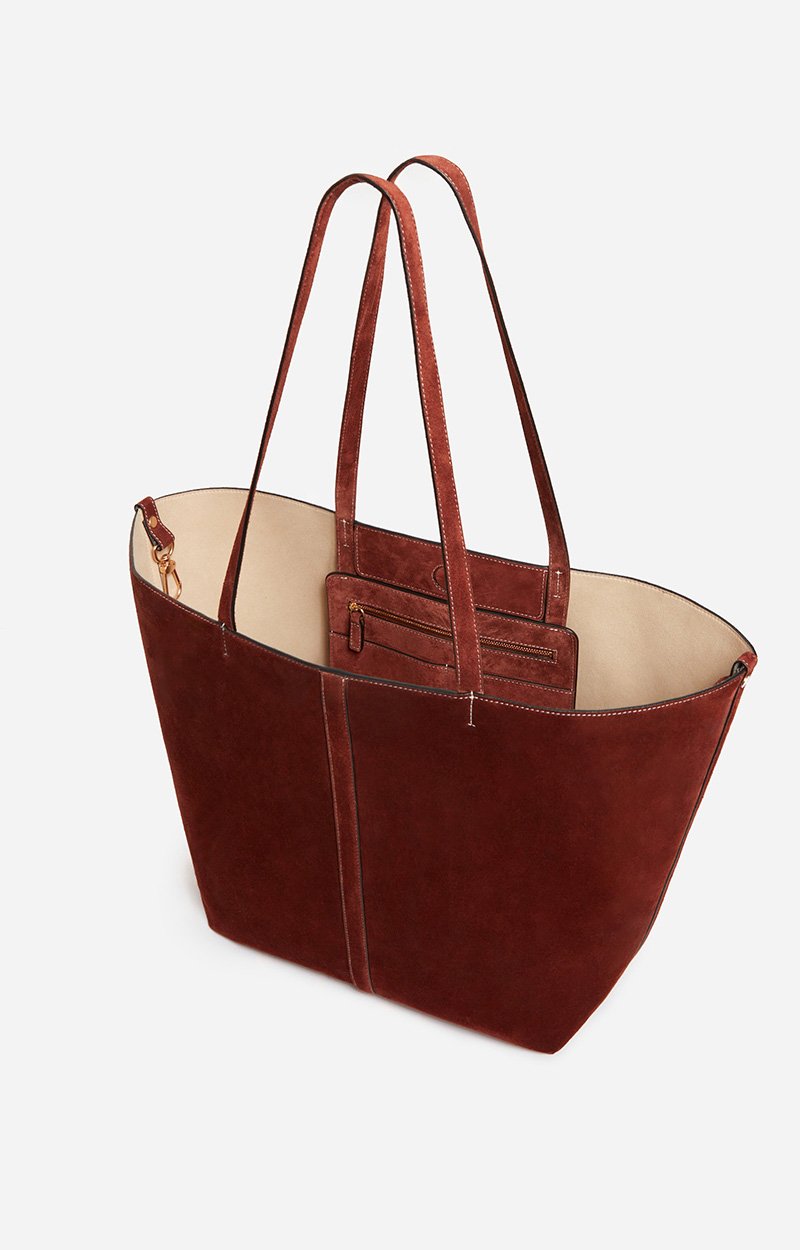 Large Calf Leather Daily Tote 100% Cowhide Leather COGNAC Vanessa Bruno