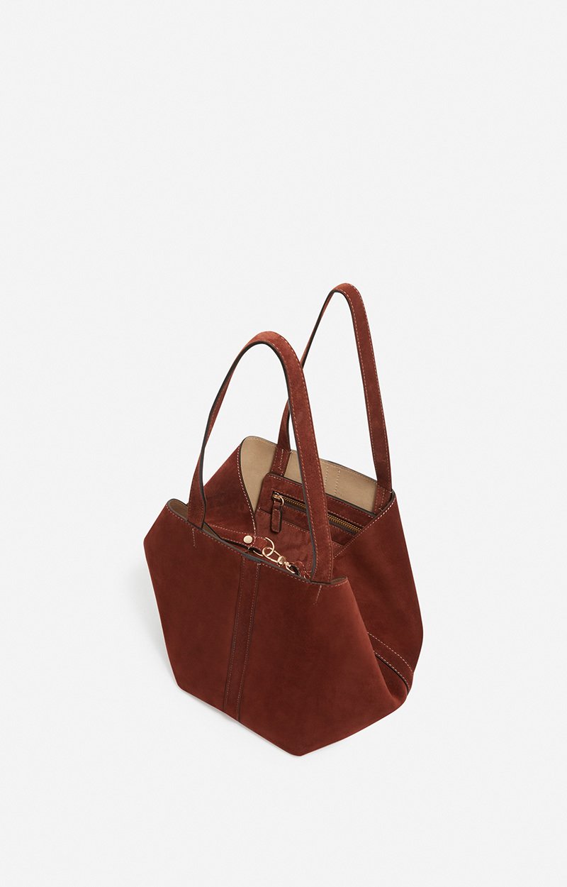 Small Calf Leather Daily Tote 100% Cow Leather COGNAC Vanessa Bruno