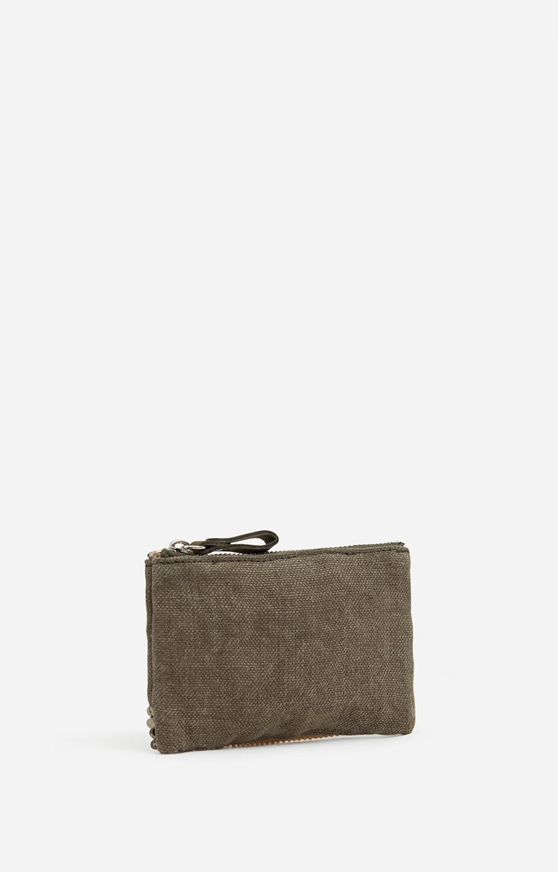Linen Small  Zipped Clutch Linen & Sequins KHAKI Vanessa Bruno