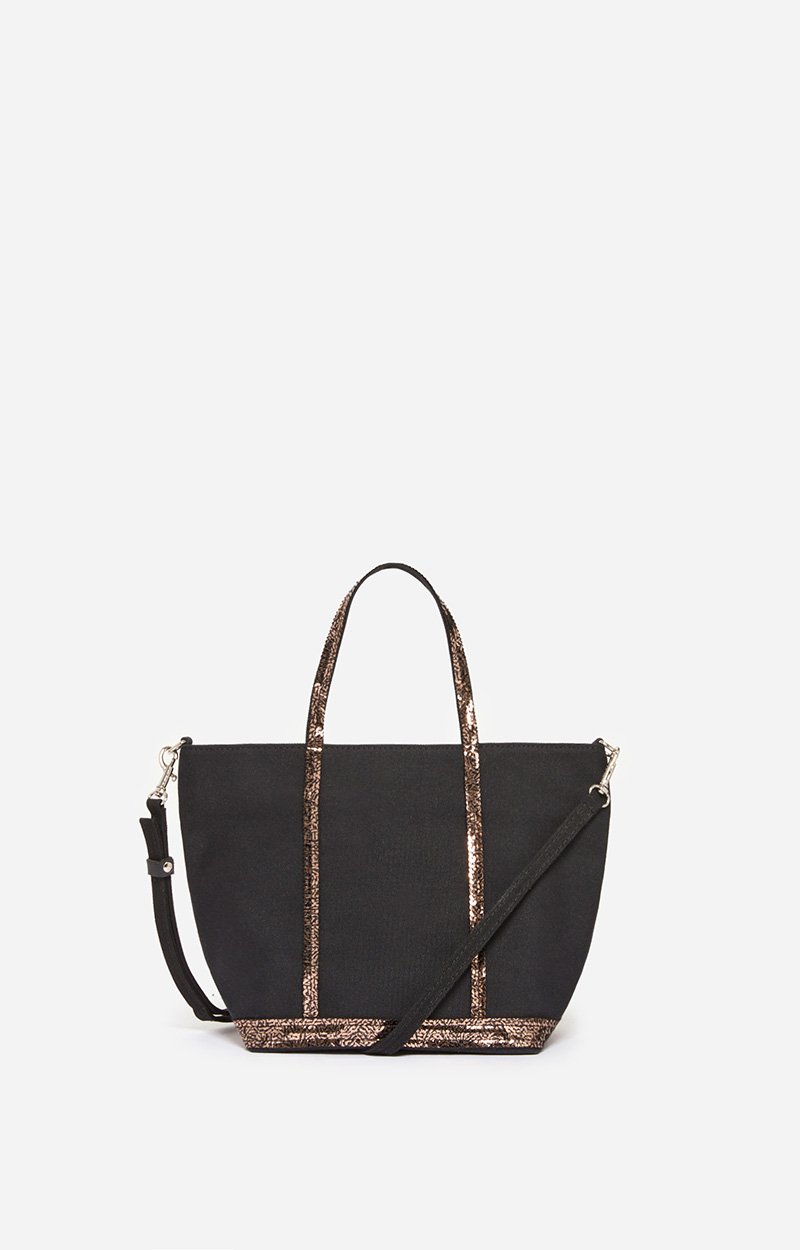 Canvas S Cabas Tote Carried by hand or on the shoulder Black / HAZELNUT Vanessa Bruno
