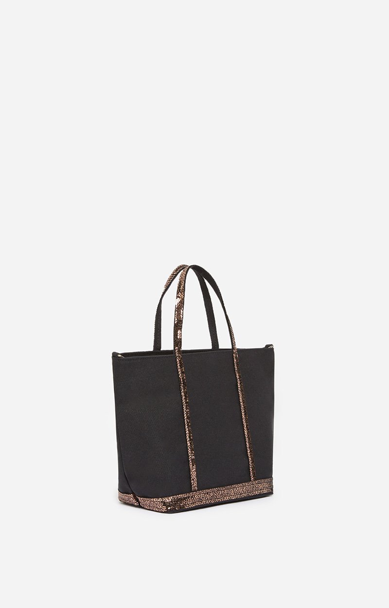 Canvas S Cabas Tote Carried by hand or on the shoulder Black / HAZELNUT Vanessa Bruno