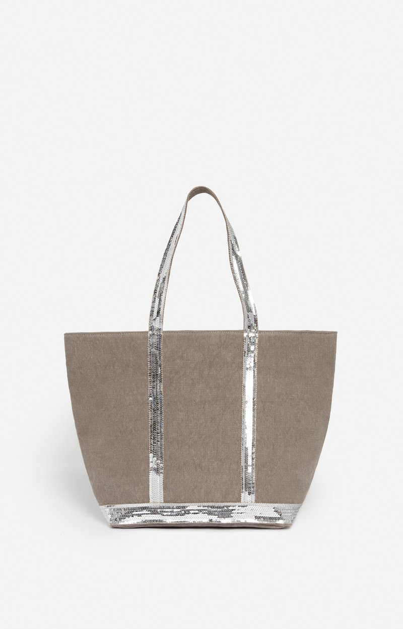 Linen M Zipped Cabas Tote, Shoulder carry, zip closure