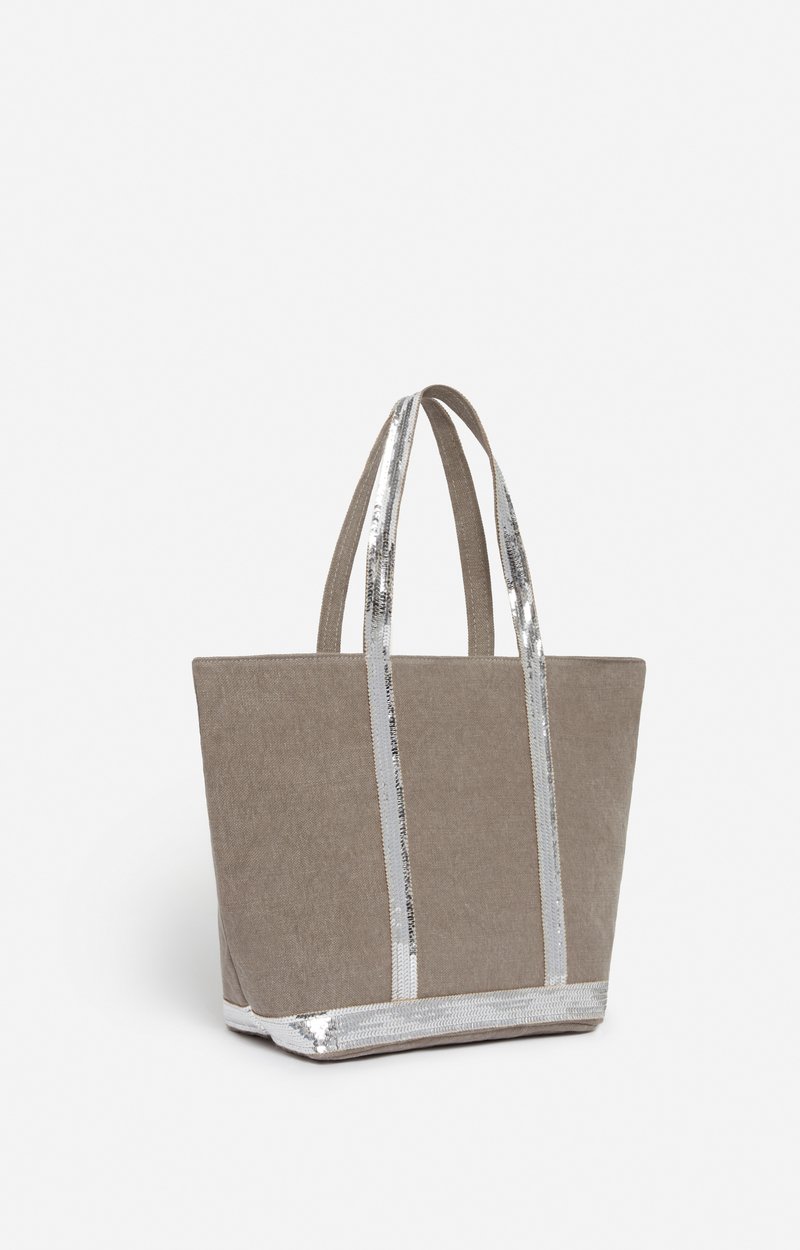 Linen M Zipped Cabas Tote Shoulder carry, zip closure LIMESTONE Vanessa Bruno