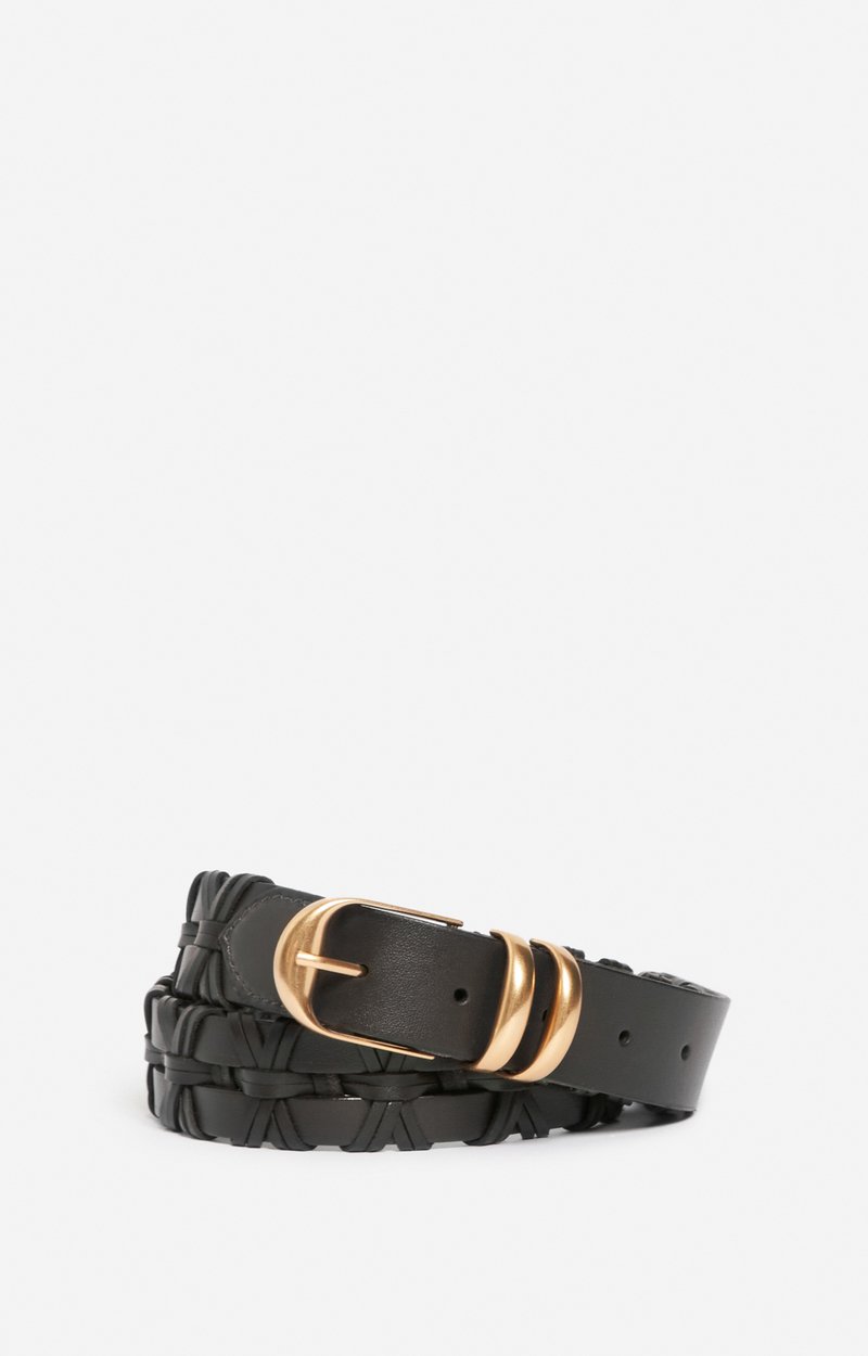 Black Braided Leather Belt 30Mm Cowhide leather Black Vanessa Bruno