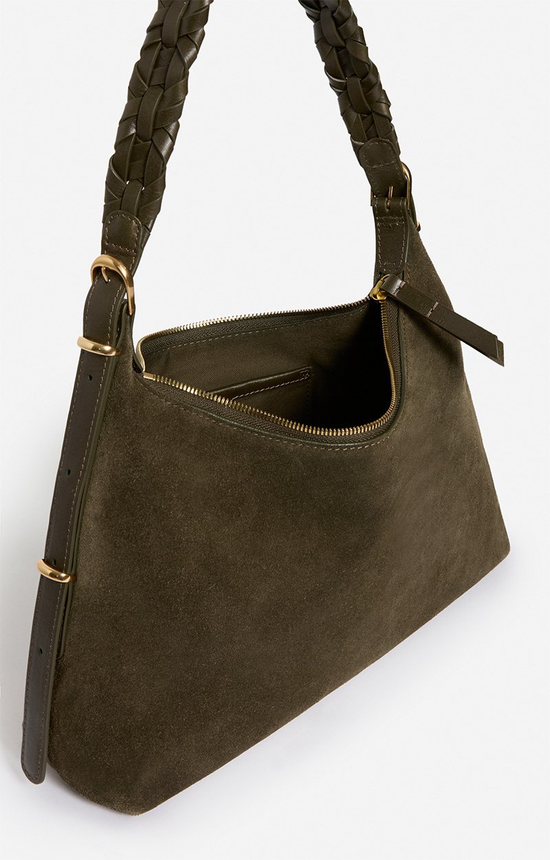 Small Calf Leather Jess Hobo Bag Cowhide leather, made in Italy KHAKI Vanessa Bruno