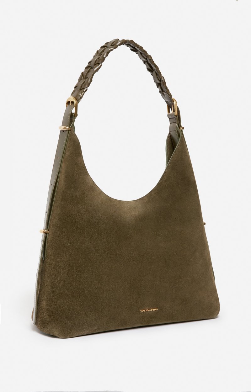 Large Calf Leather Jess Hobo Bag Cowhide leather, made in Italy KHAKI Vanessa Bruno