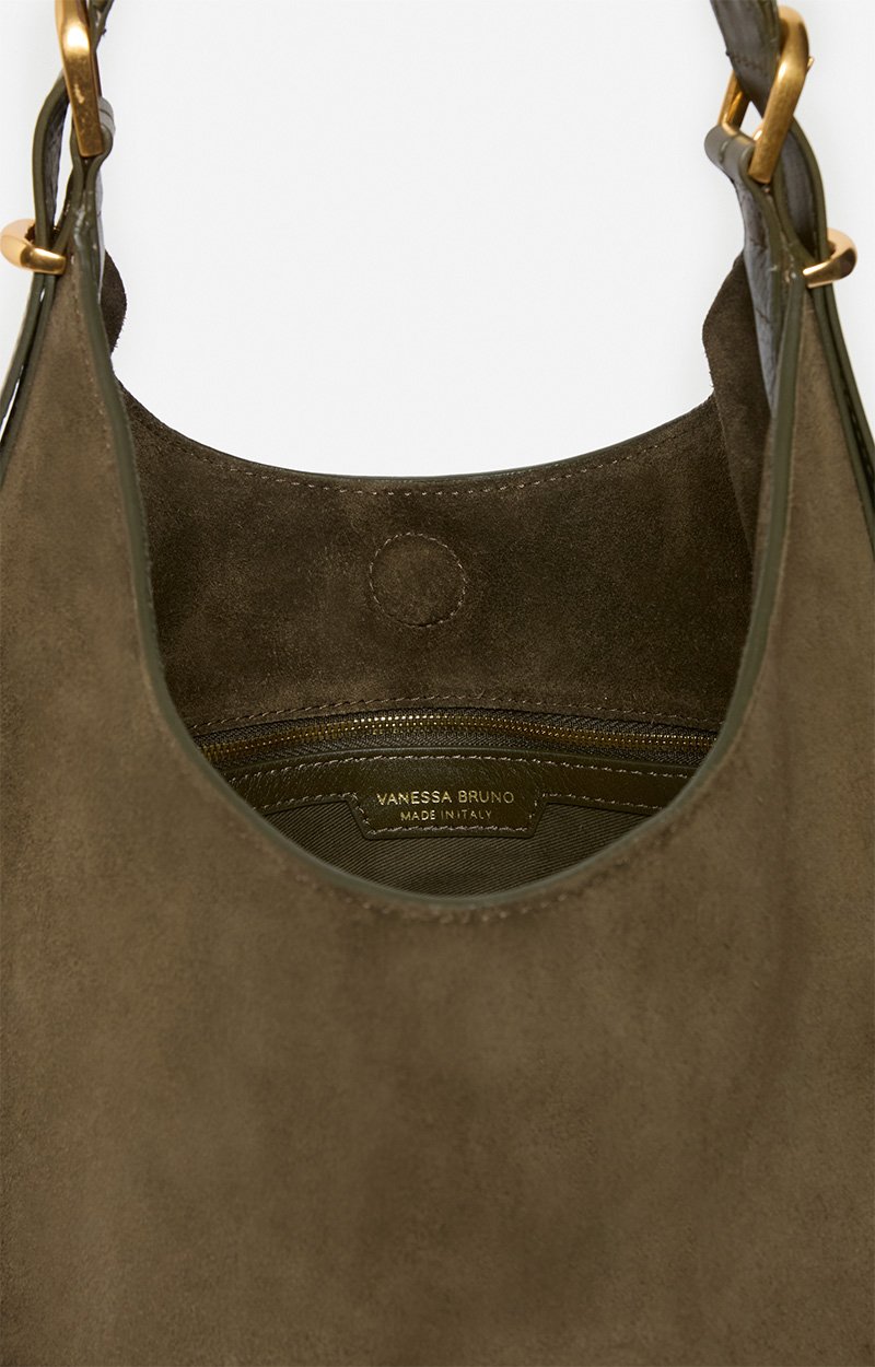 Large Calf Leather Jess Hobo Bag Cowhide leather, made in Italy KHAKI Vanessa Bruno
