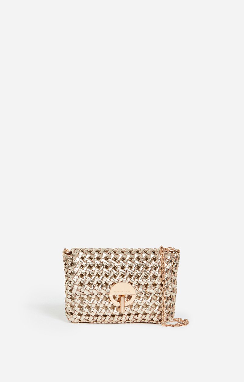Medium Moon Bag in Braided Leather Openwork buffalo leather Golden Vanessa Bruno