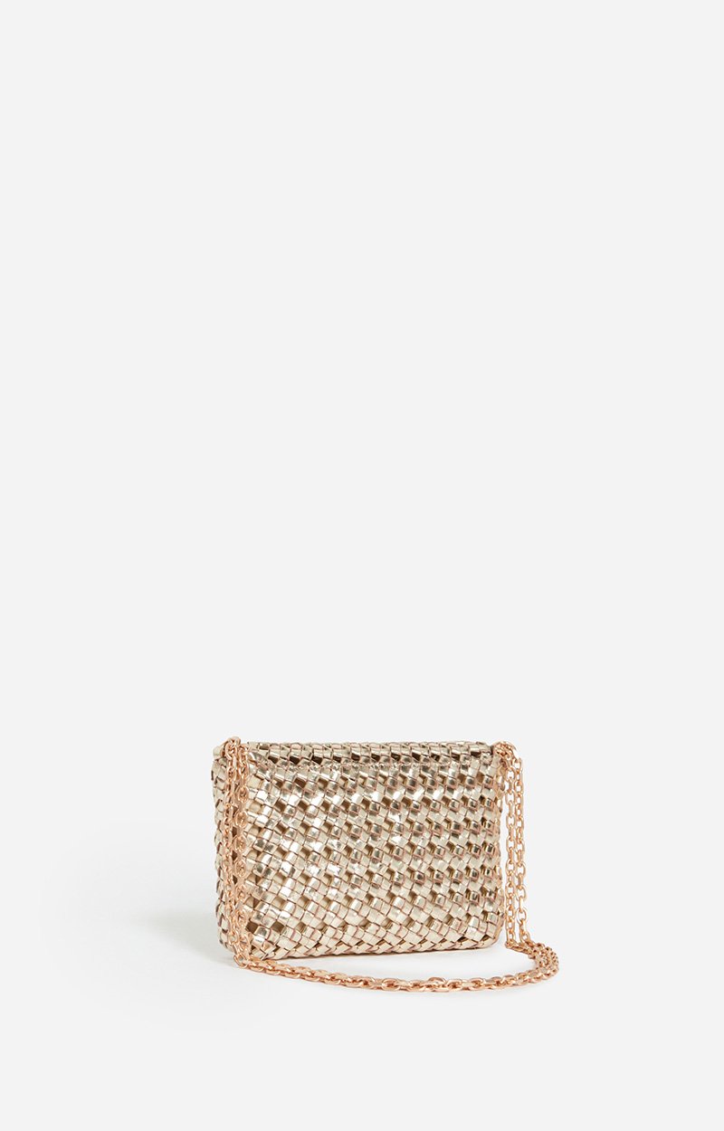 Medium Moon Bag in Braided Leather Openwork buffalo leather Golden Vanessa Bruno