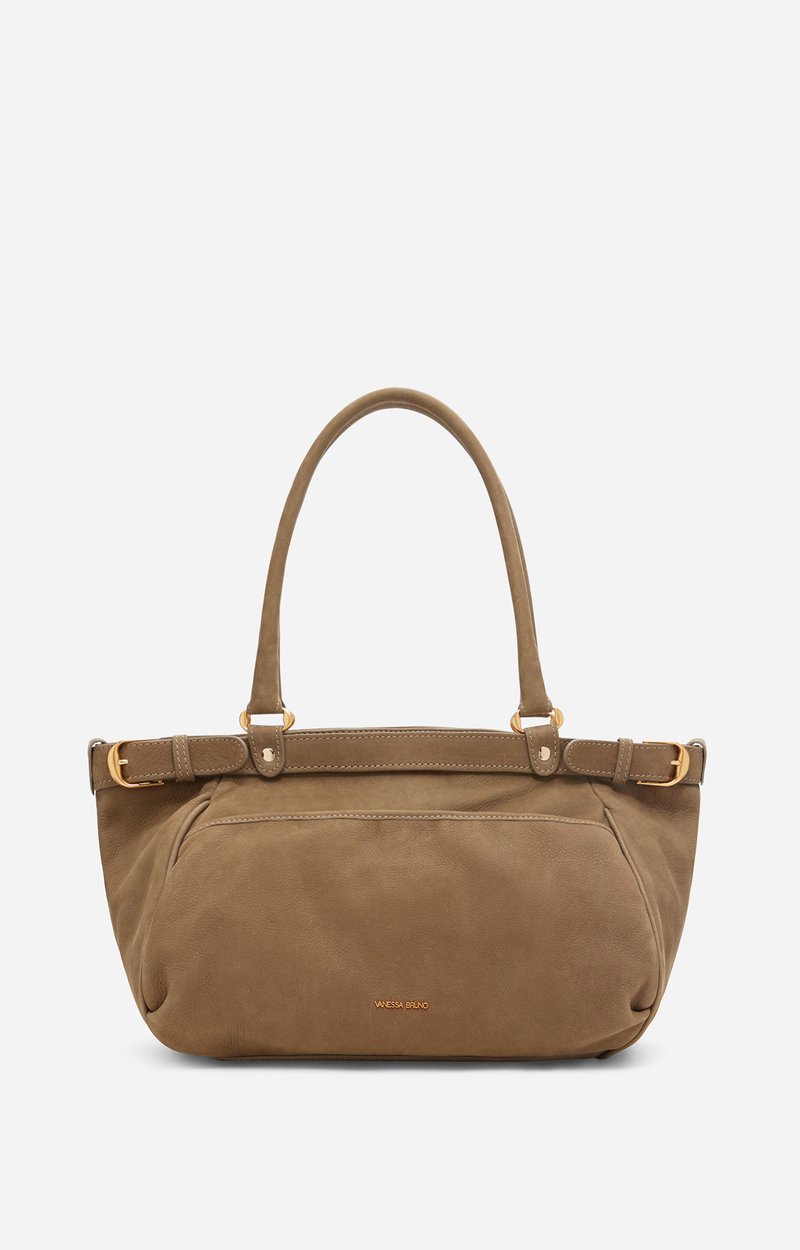 Large Nubuck Leather Lune Bag, Lightly grained nubuck cowhide leather