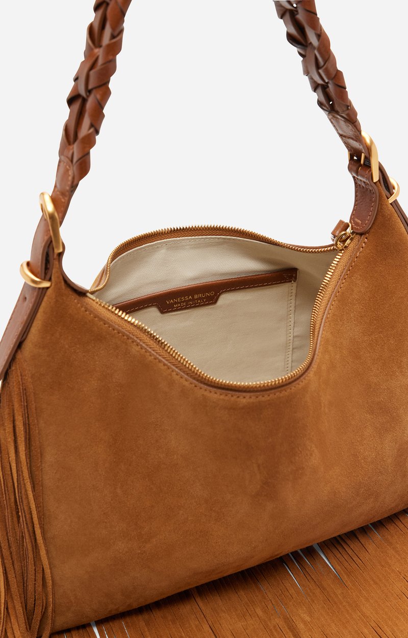 Small Calf Leather Jess Hobo Bag Cowhide leather, made in Italy HAZELNUT Vanessa Bruno