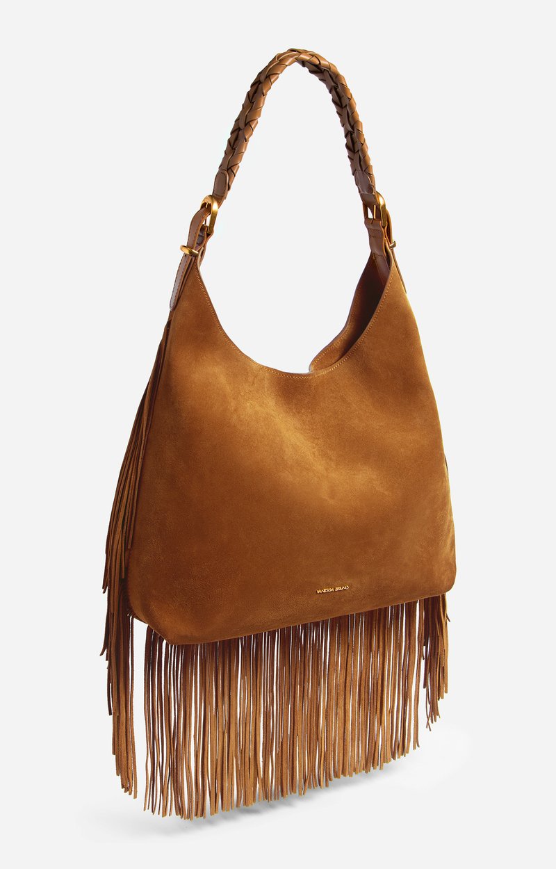 Large Calf Leather Jess Hobo Bag Cowhide leather, made in Italy HAZELNUT Vanessa Bruno