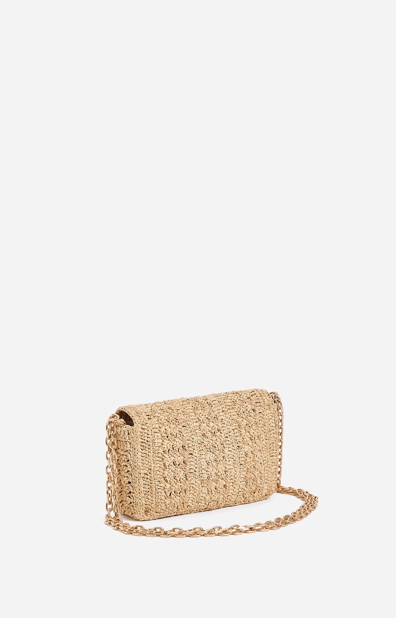 Small Raffia Lurex Moon Bag Made in Madagascar Copper Vanessa Bruno