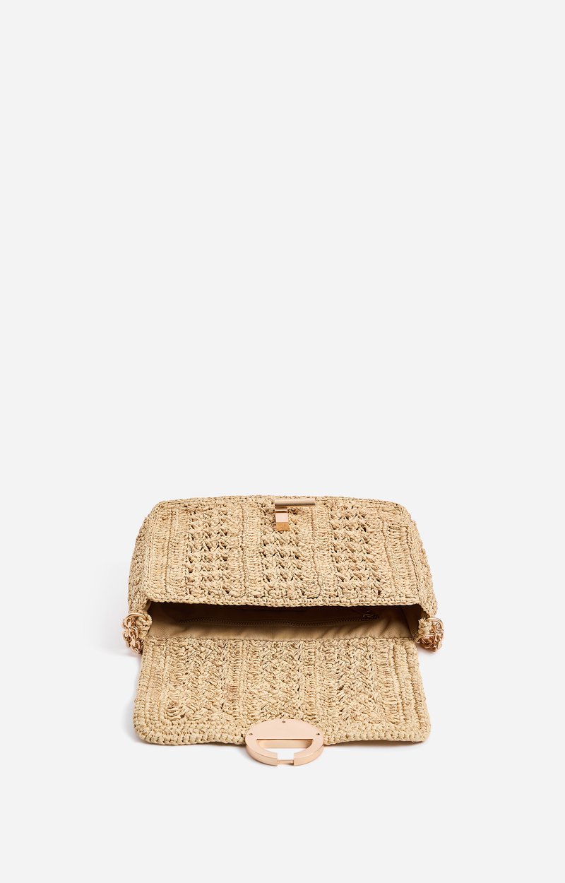 Medium Raffia Lurex Moon Bag Made in Madagascar Copper Vanessa Bruno