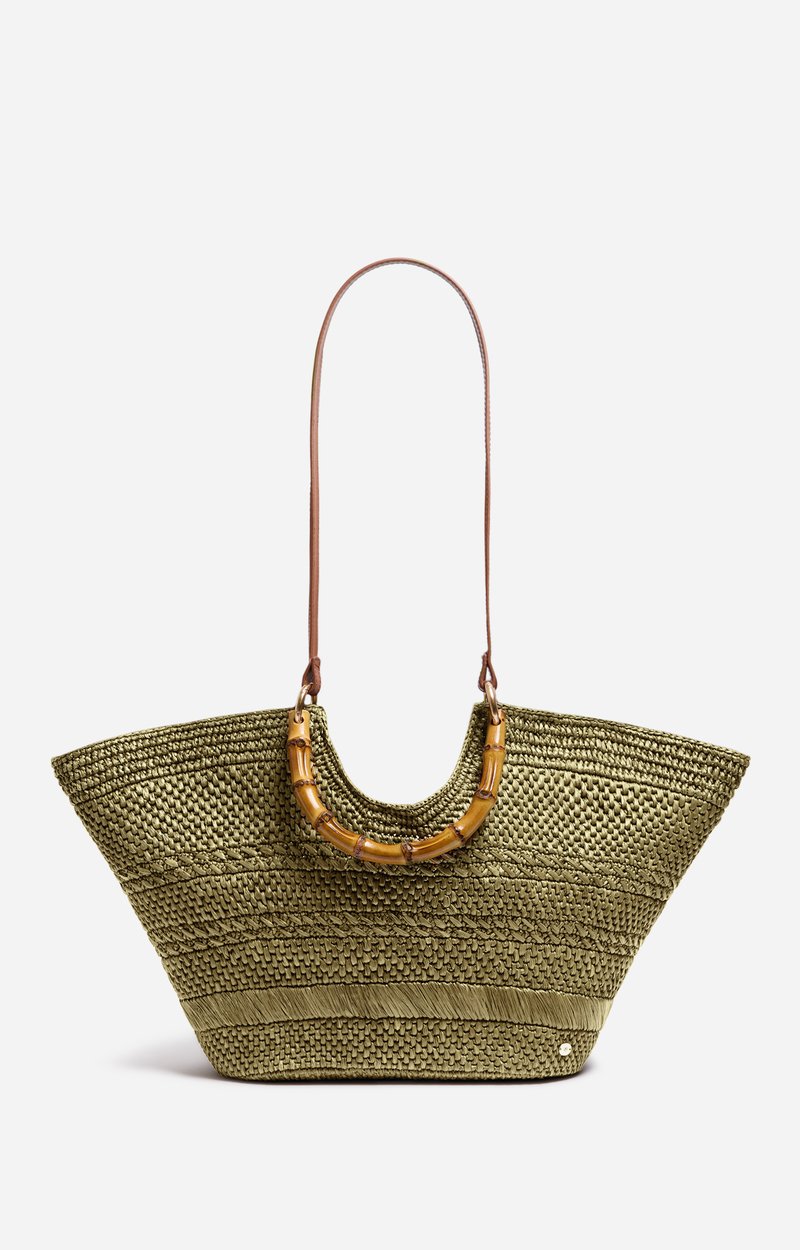 Large Bamboo Basket Raffia With Bamboo Handles KHAKI Vanessa Bruno