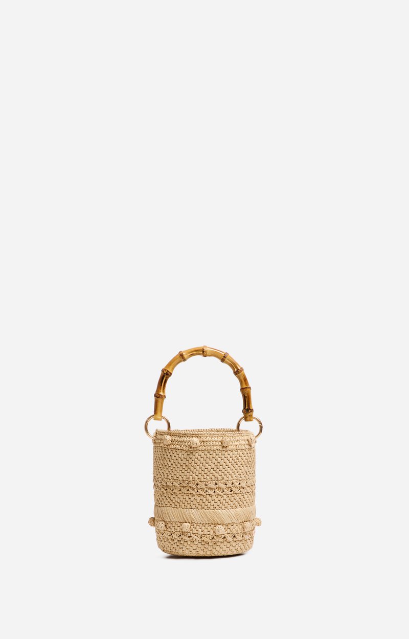 Small Bucket Bag Raffia With Bamboo Handles Natural Vanessa Bruno