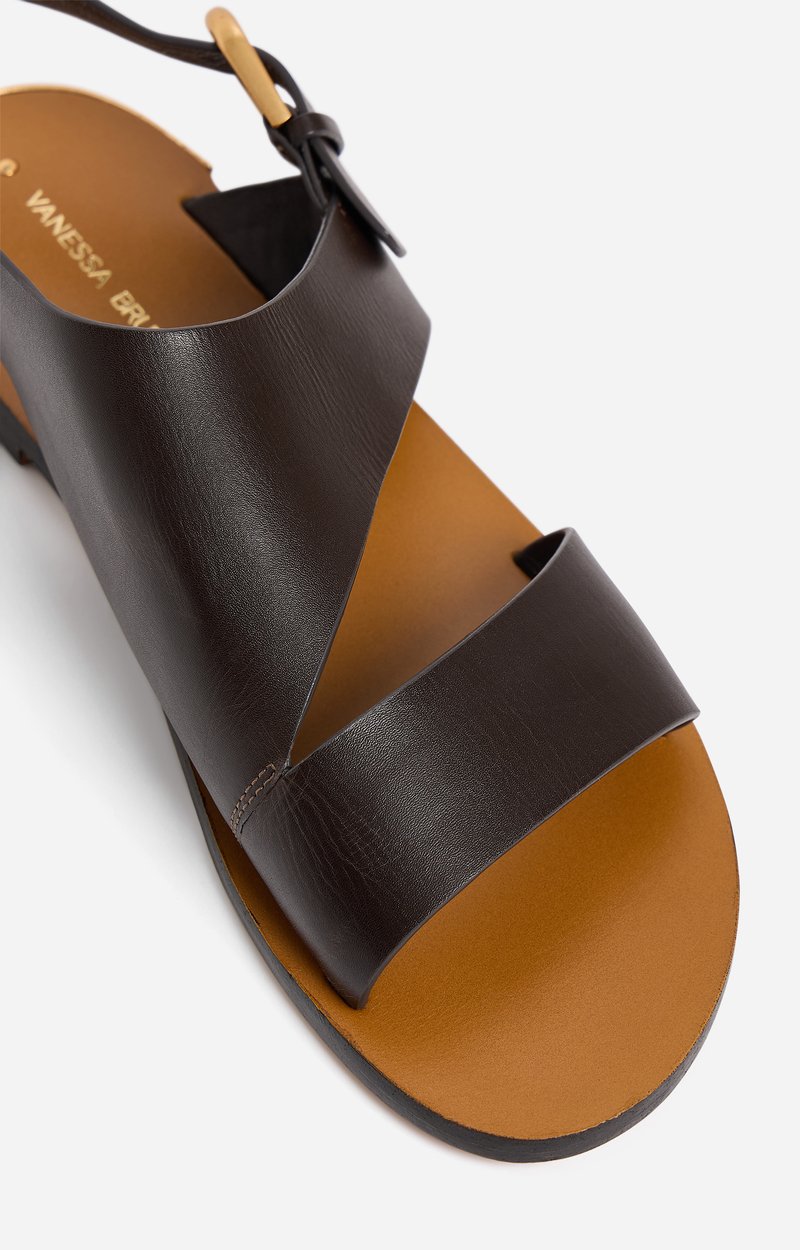Flat Sandal Cowhide Leather, Vegetable Tanned Ebony Vanessa Bruno