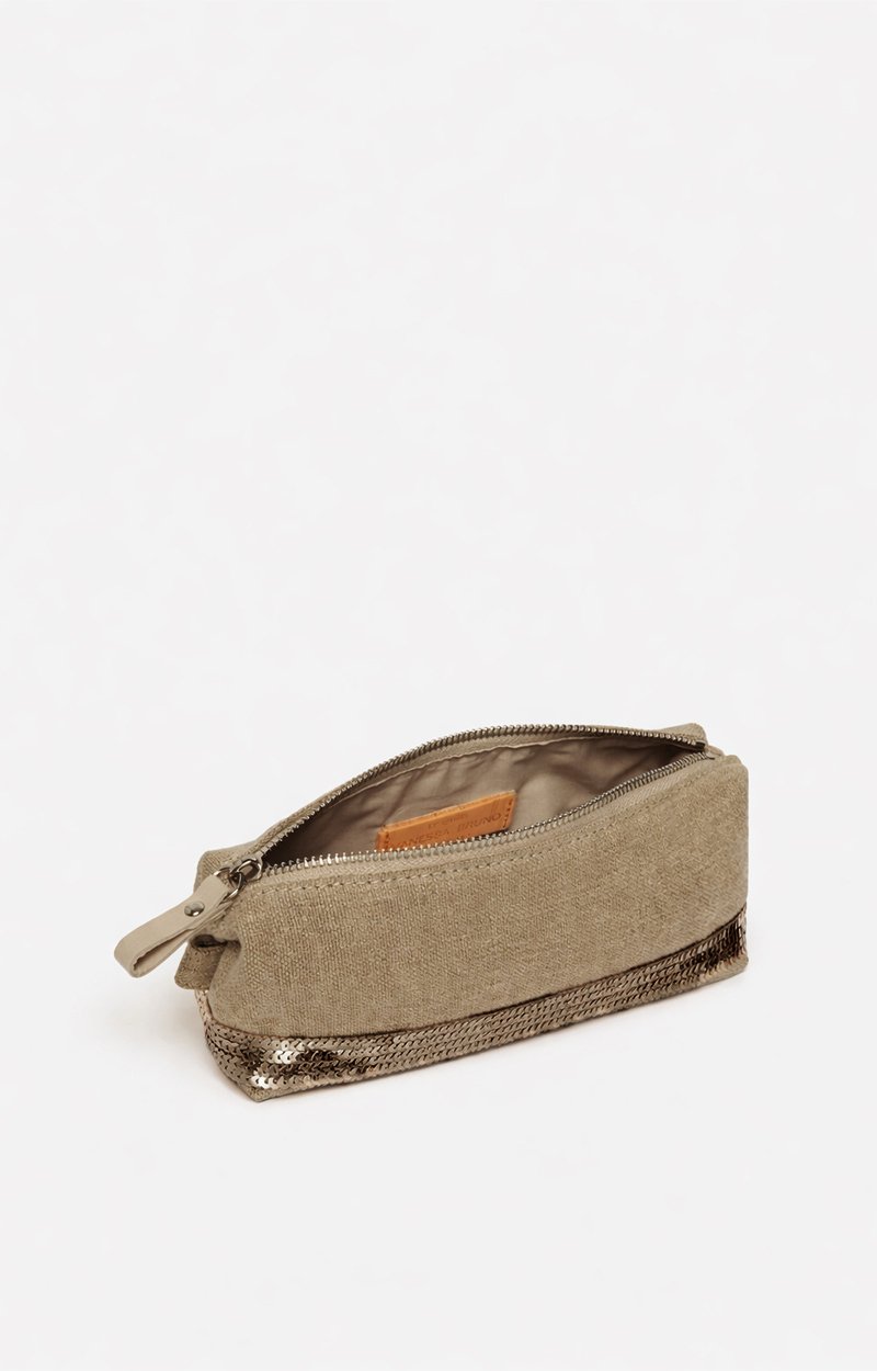 Linen Pencil Case Made of linen & sequins Mushroom Vanessa Bruno