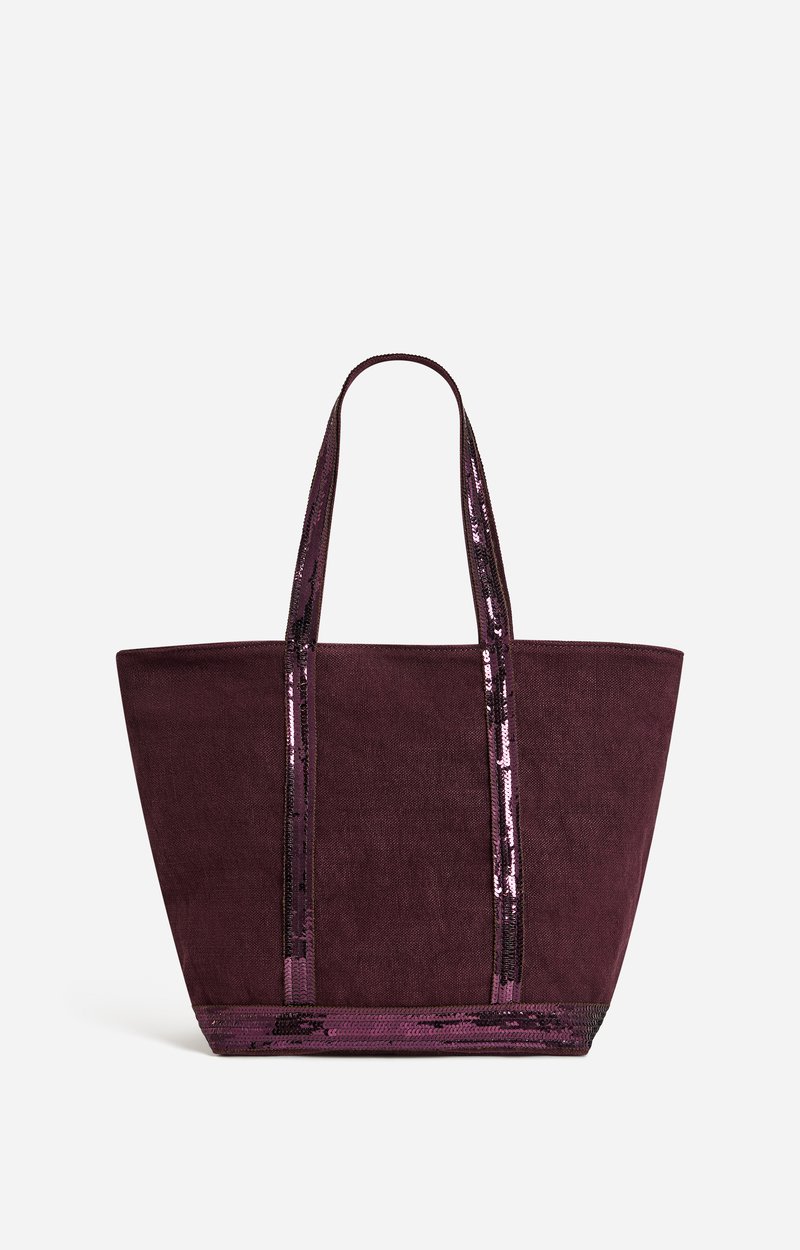 Linen M Zipped Cabas Tote Made in France, Shoulder bag Aubergine Vanessa Bruno
