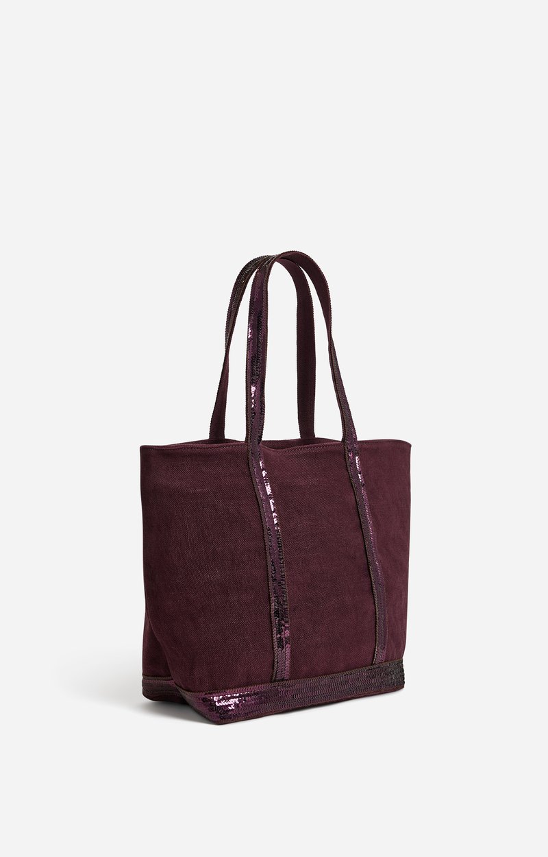 Linen M Zipped Cabas Tote Made in France, Shoulder bag Aubergine Vanessa Bruno