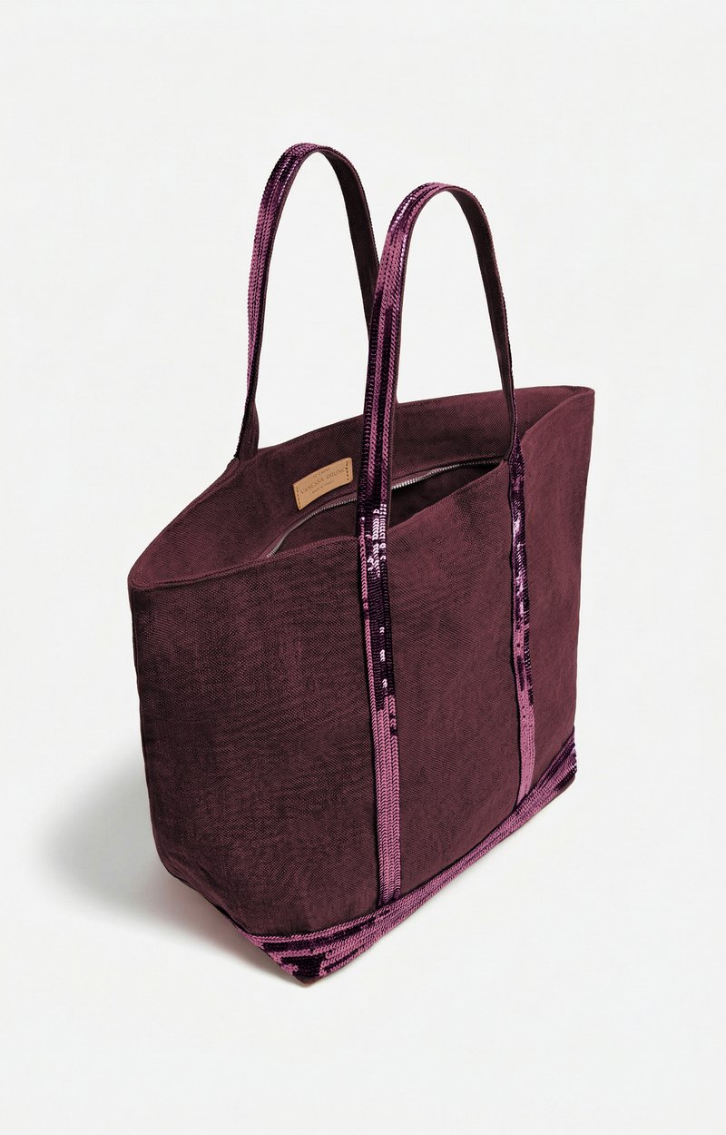 Linen L Zipped Cabas Tote Made in France, Shoulder bag Aubergine Vanessa Bruno