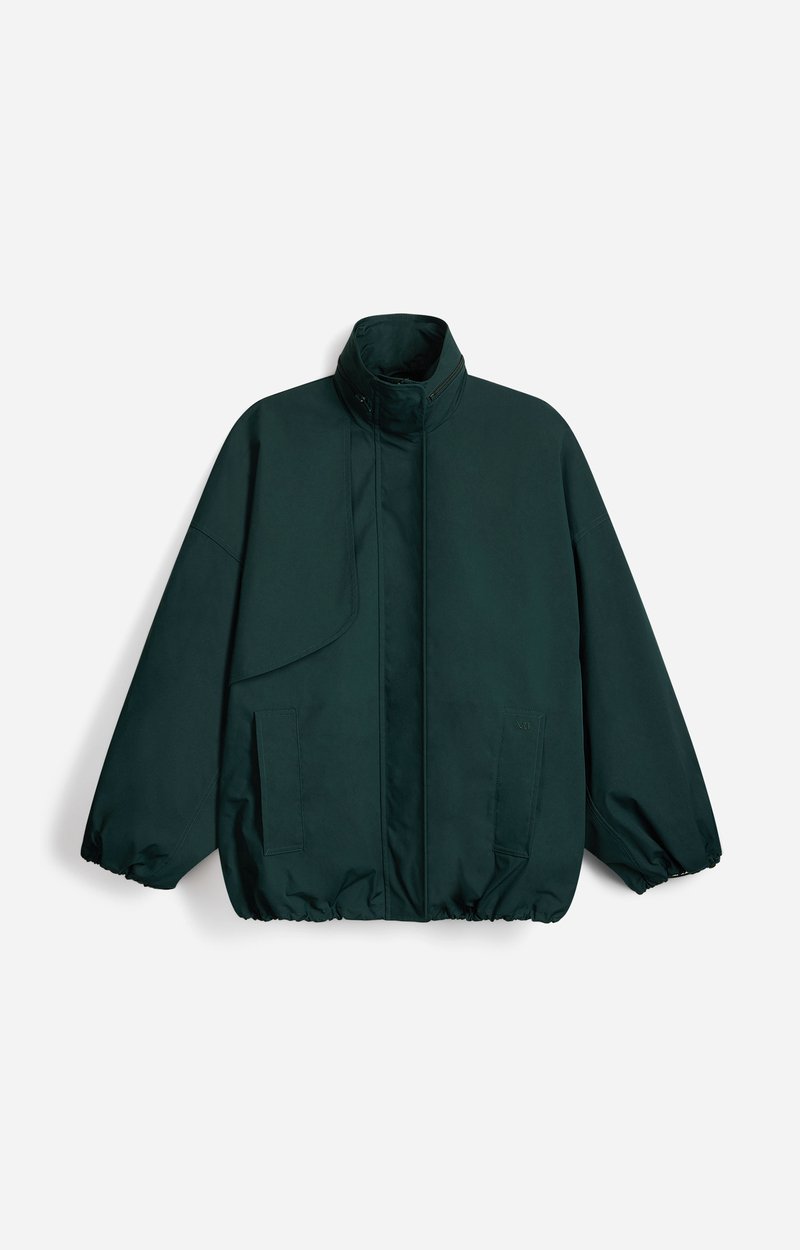 Hans Oversized Jacket Oversized, zippered stand-up collar, petrol blue Fir Green Vanessa Bruno