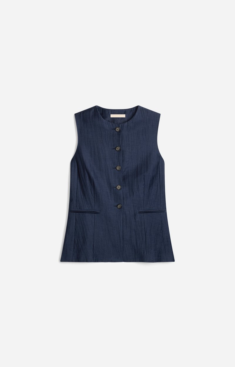 Harry Sleeveless Jacket Structured cotton, sleeveless Navy Blue Vanessa Bruno
