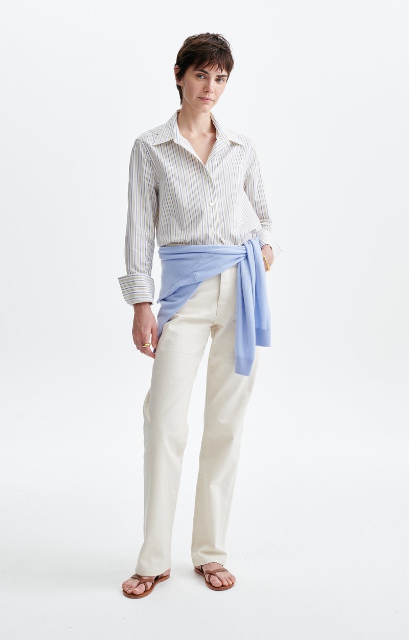 Esti Striped Shirt 100% cotton, multicolored stripes, oversized OFF-WHITE/BLUE Vanessa Bruno