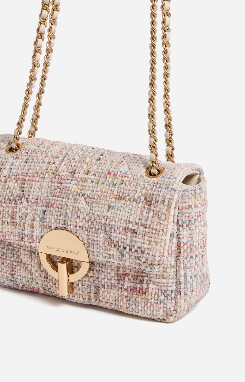 Medium Tweed Moon Bag Multicoloured tweed, gold chain, made in Italy Multicolored Vanessa Bruno