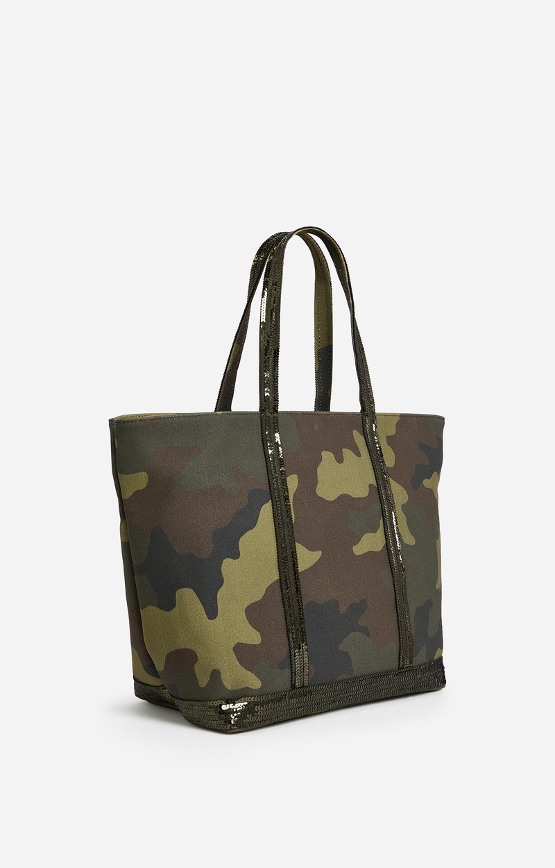 Canvas L Zipped Cabas Tote Made in France, Shoulder Bag MILITARY Vanessa Bruno