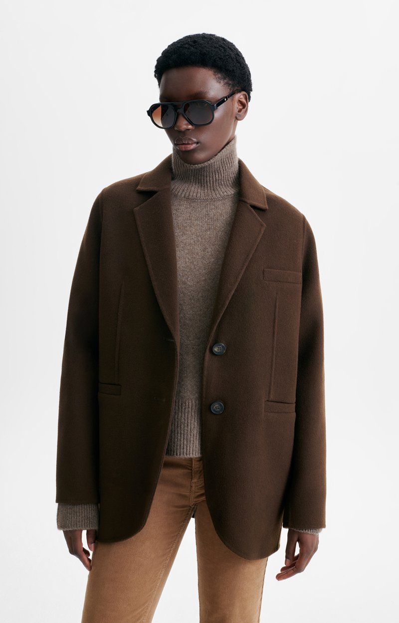 Marc Jacket Oversized jacket in double-face wool CHOCOLATE Vanessa Bruno